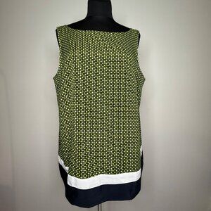 Loft Yellow Black Prints Sleeveless Blouse size L